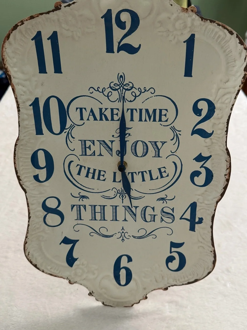 Take Time Enjoy The Little Things Blue & White Wall or Standing Clock
